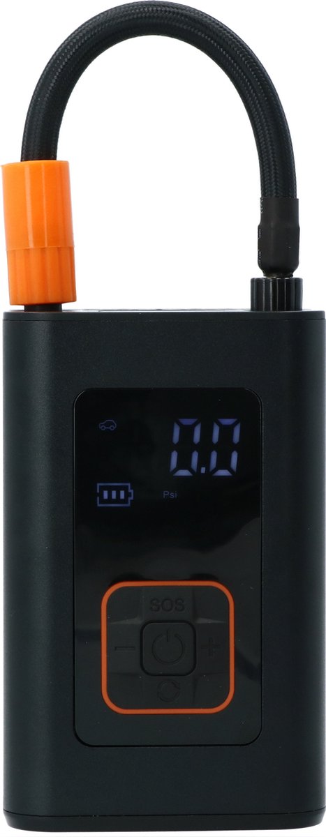Carpoint mobiler Kompressor kompakt – USB-C wiederaufladbar – 7,4 V 60 W – einstellbare Spannung – bis zu maximal 150 psi oder 10,3 bar – Taschenlampe, Notlampen-Powerbank