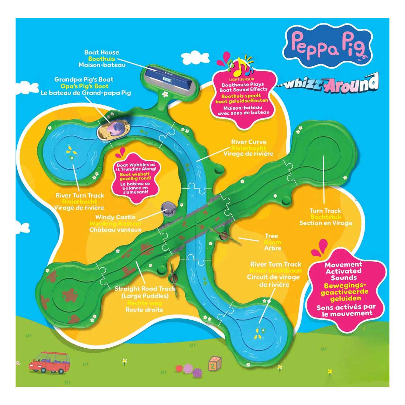 Spectron Peppa Pig flitzt herum und wimmelt entlang des Stiefelsets