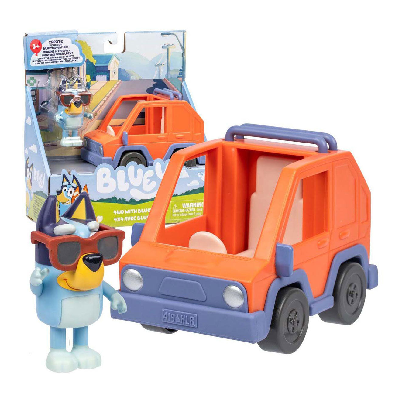 Bluey Auto 4x4 einschließlich Bluey -Figur