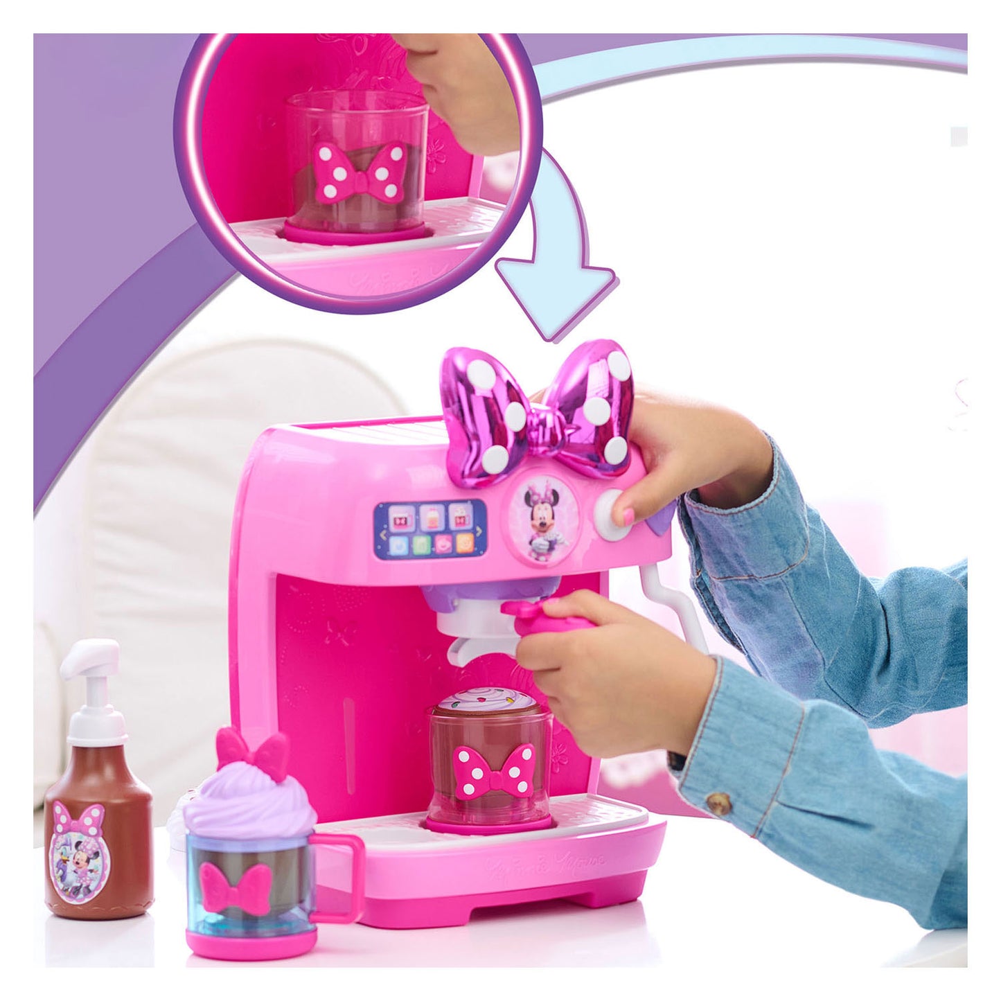 Spectron Disney Minnie Mouse Kaffeemaschinen-Set mit Lichtsound – 10-teilig.