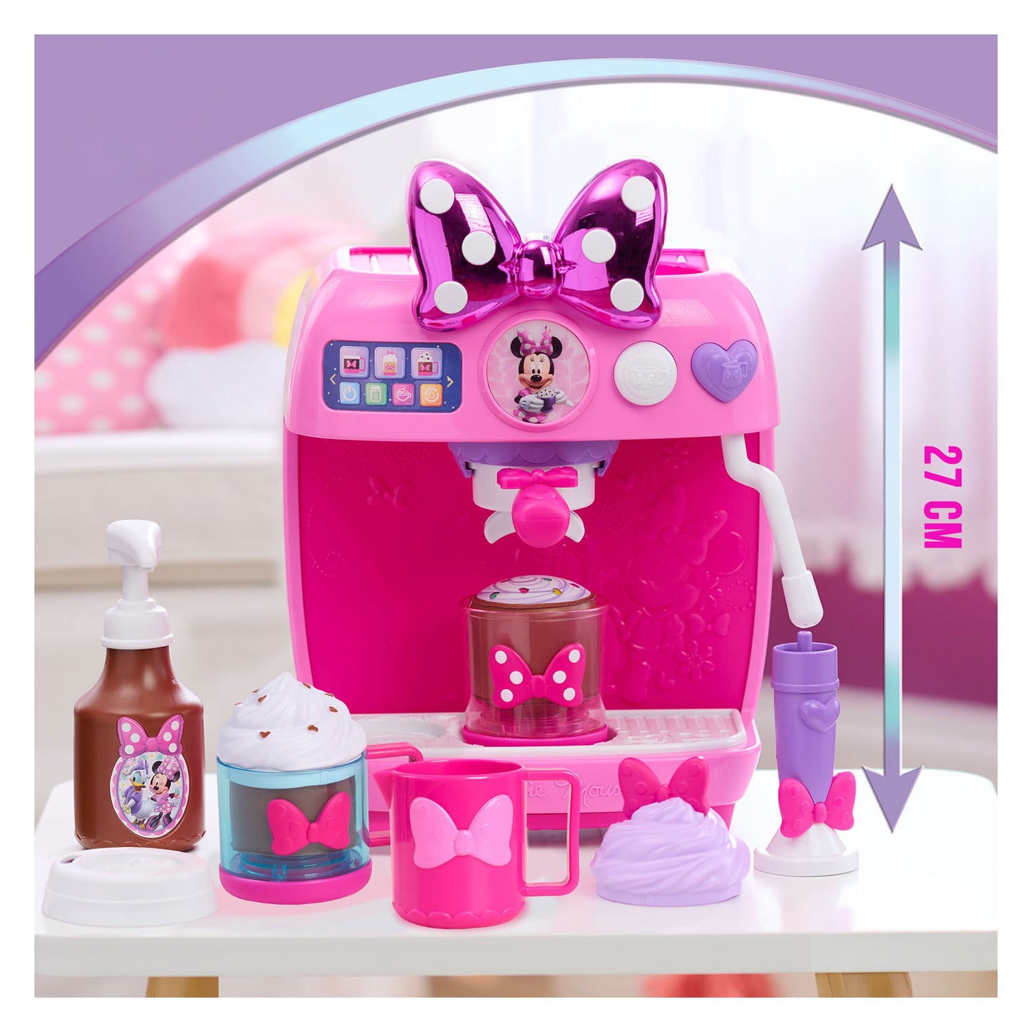 Spectron Disney Minnie Mouse Kaffeemaschinen-Set mit Lichtsound – 10-teilig.