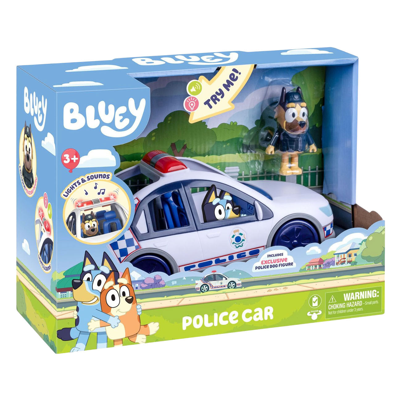 Blaues Spectron-Polizeiauto mit Lichtgeräusch