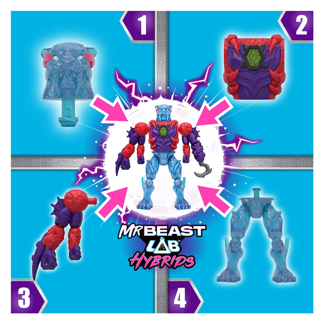 Spectron Mrbeast Lab Hybrid Spider vs Energy Panther Actionfiguren