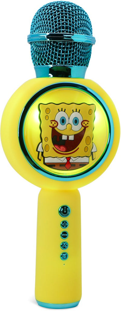 OTL Technologies Sponge Bob – kabelloses Karaoke-Mikrofon für Kinder – beleuchtetes LED-Display – Lautsprecher – Sprachverzerrung