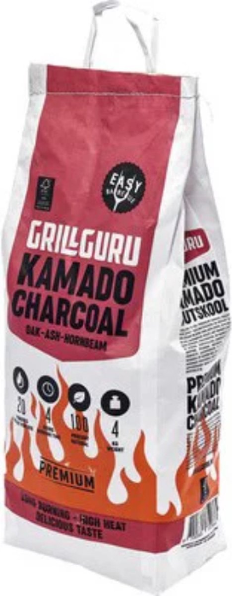 Grill Guru Holzkohle 4 kg – Qualitätskohle im kompakten Beutel