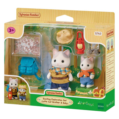 Sylvanische Familien 5763 Duo Adventuries Latte Kat Bruder und Baby