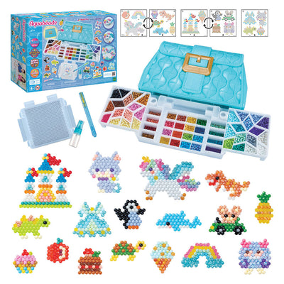 Aquabeads Design Studio (Tasche) – komplettes Bastelset 1400 Perlen in 48 Farben – inklusive praktischer Mitnahmetasche und Sortierbehälter
