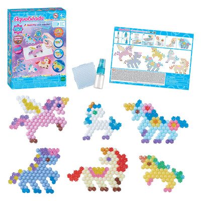 Aquabeads Einhorn-Freunde-Bastelset – komplettes Set mit 500 Perlen in 27 Farben