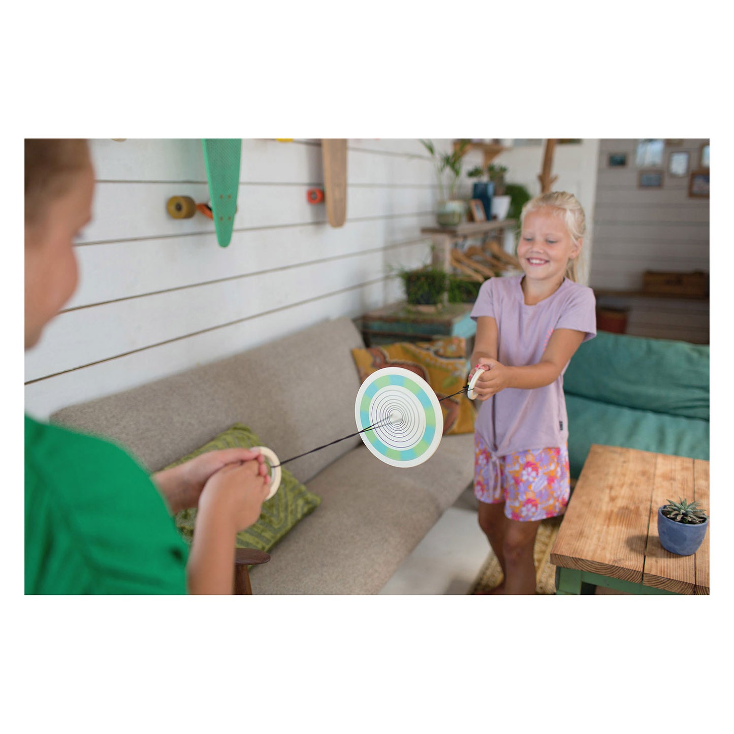 BS -Spielzeug Farbspinner Holzzugspiel