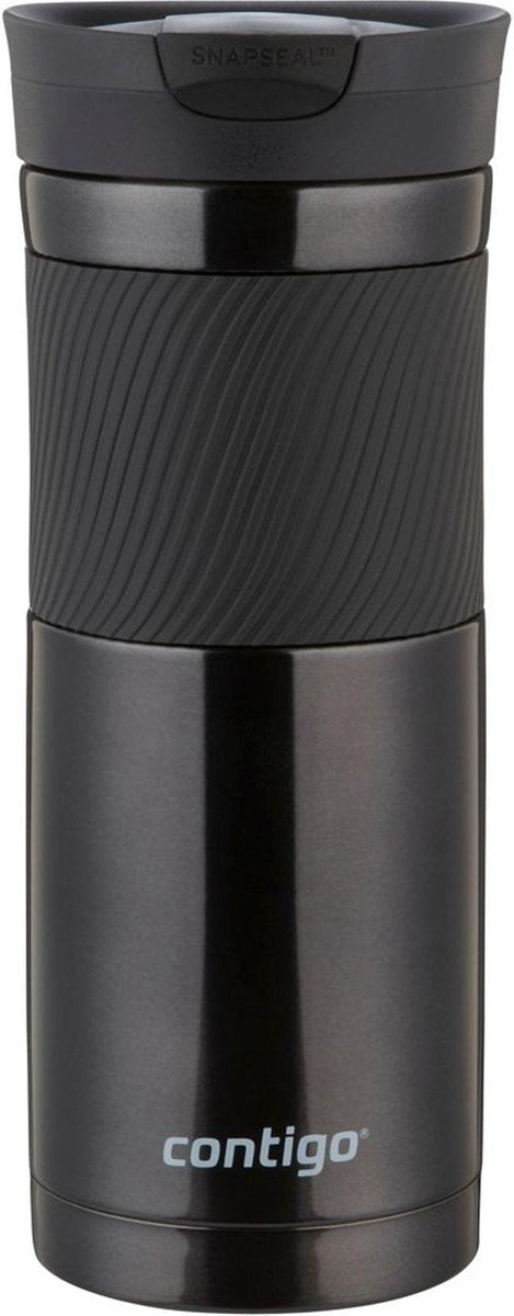 Contigo Byron Snapseal Thermobecher – Schwarz – Edelstahl-Isolierbecher, Kaffeebecher-to-go, auslaufsicher, hält bis zu 7 Stunden warm, spülmaschinenfest, BPA-freier Deckel, 590 ml