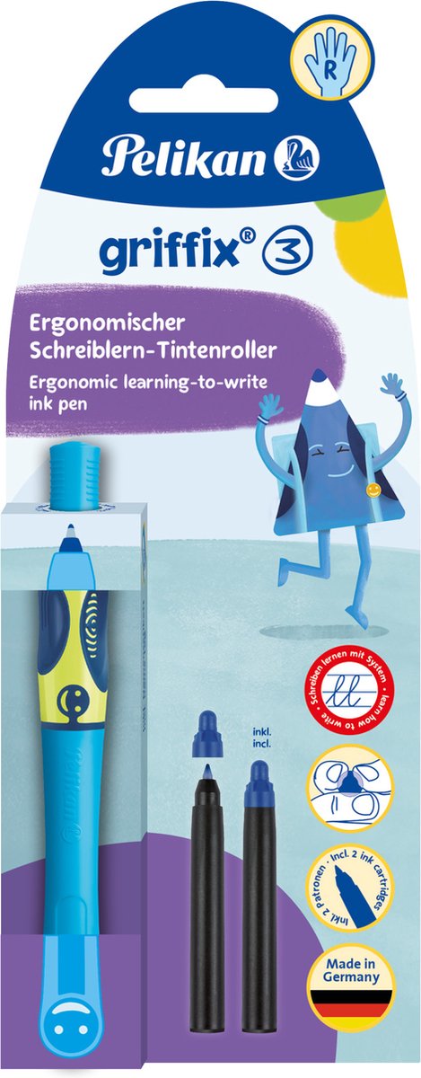 Pelikan Kugelschreiber griffix® neon fresh blue für Rechtshänder