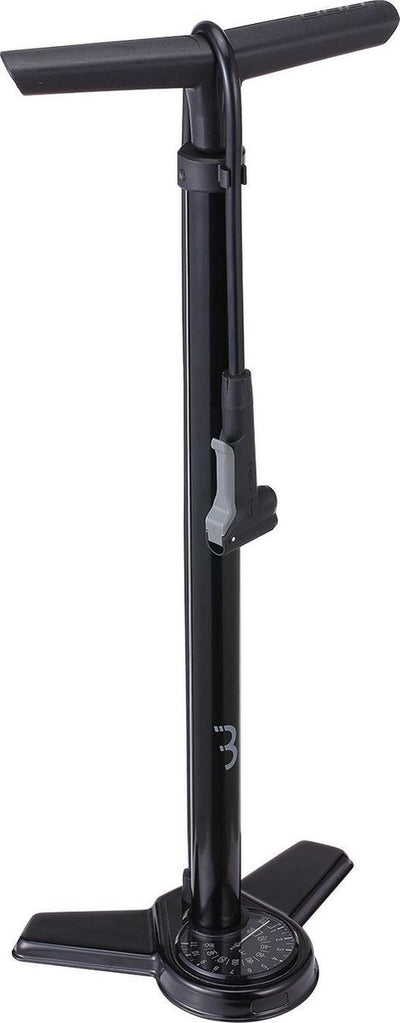 Bbb Cycling Airsteel Fahrradpumpe mit Manometer – Standpumpe für Rennrad und Mountainbike – Fußpumpe extra lang 11 bar – Schwarz – BFP-27