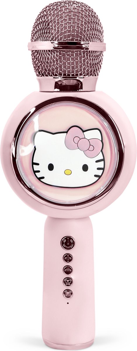 OTL Technologies Hello Kitty – kabelloses Karaoke-Mikrofon für Kinder – beleuchtetes LED-Display – Lautsprecher – Sprachverzerrung