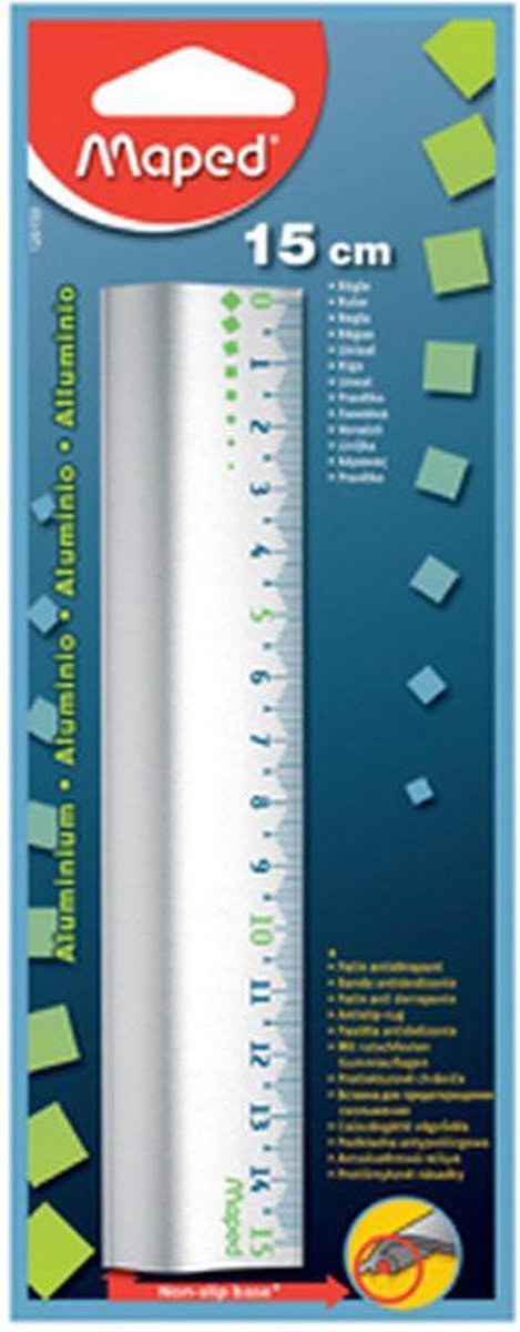 Maped Office-Lineal aus Aluminium, 15 cm