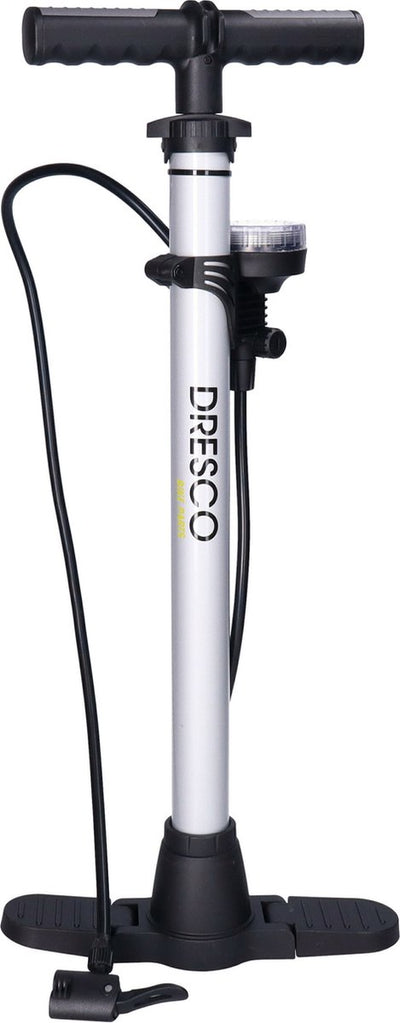 Dresco Fahrradpumpe Manometer 52 cm Dunlop, Presta, Schrader Valiel Silber