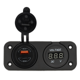 Stromleitungs-Digitalvoltmeter 10–30 V und USB-A + USB-C-Ladegerät – integriert - afbeelding 2