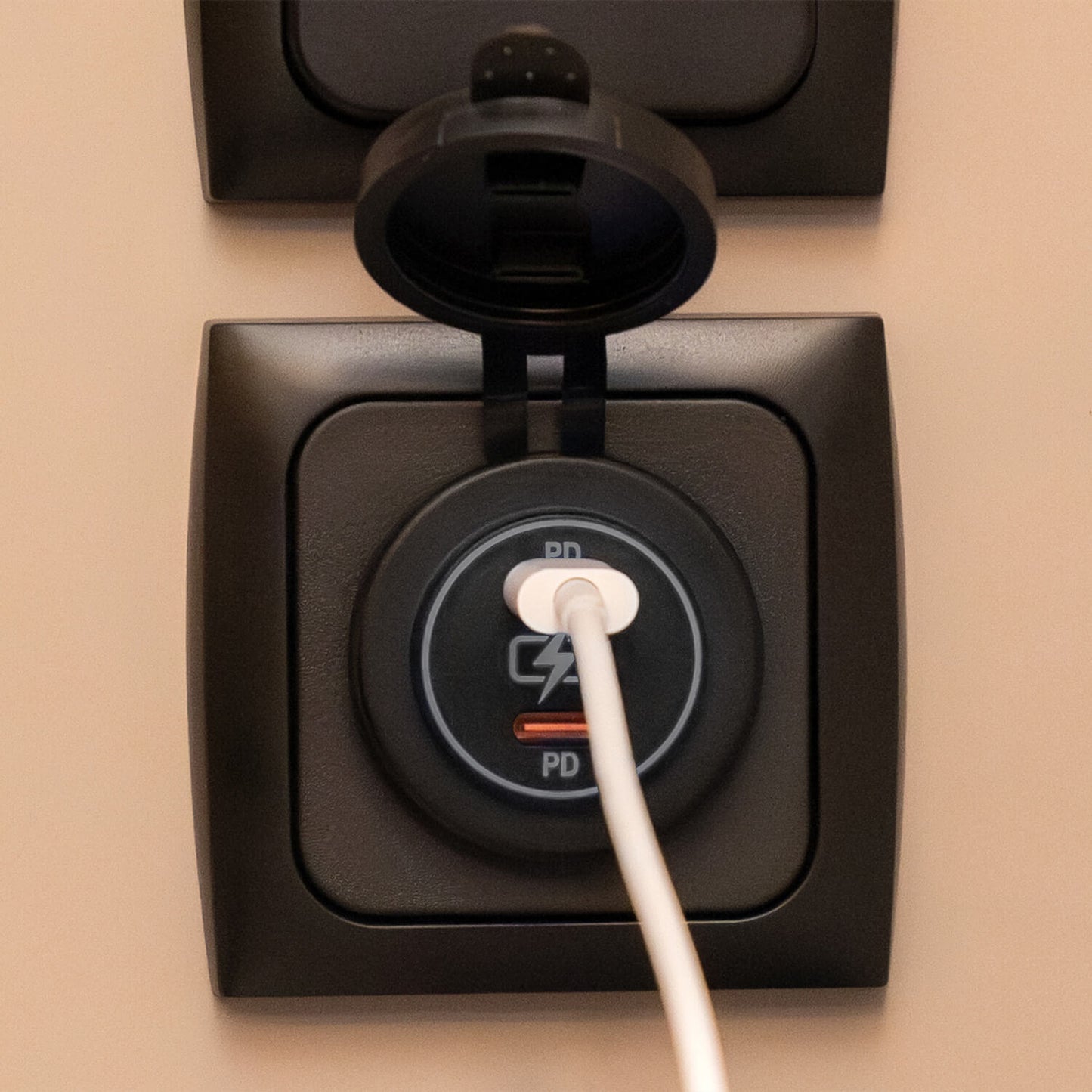 Stromleitung 2x USB-C PD-Ladegerät