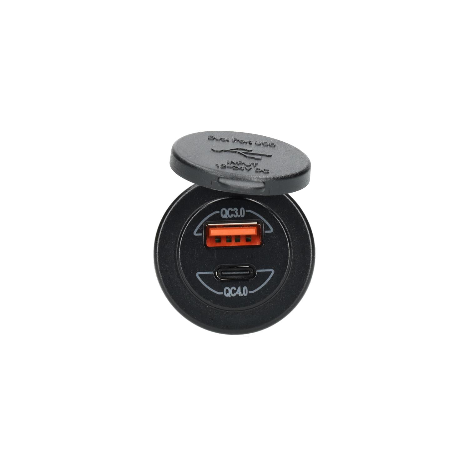 Integriertes Powerline-USB-Ladegerät mit USB-A QC3.0 und USB-C QC4.0