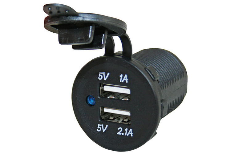 Integriertes Powerline-USB-Ladegerät mit 2x USB-A mit maximalem Ladestrom 3,1A