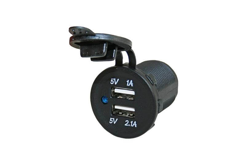 Integriertes Powerline-USB-Ladegerät mit 2x USB-A mit maximalem Ladestrom 3,1A