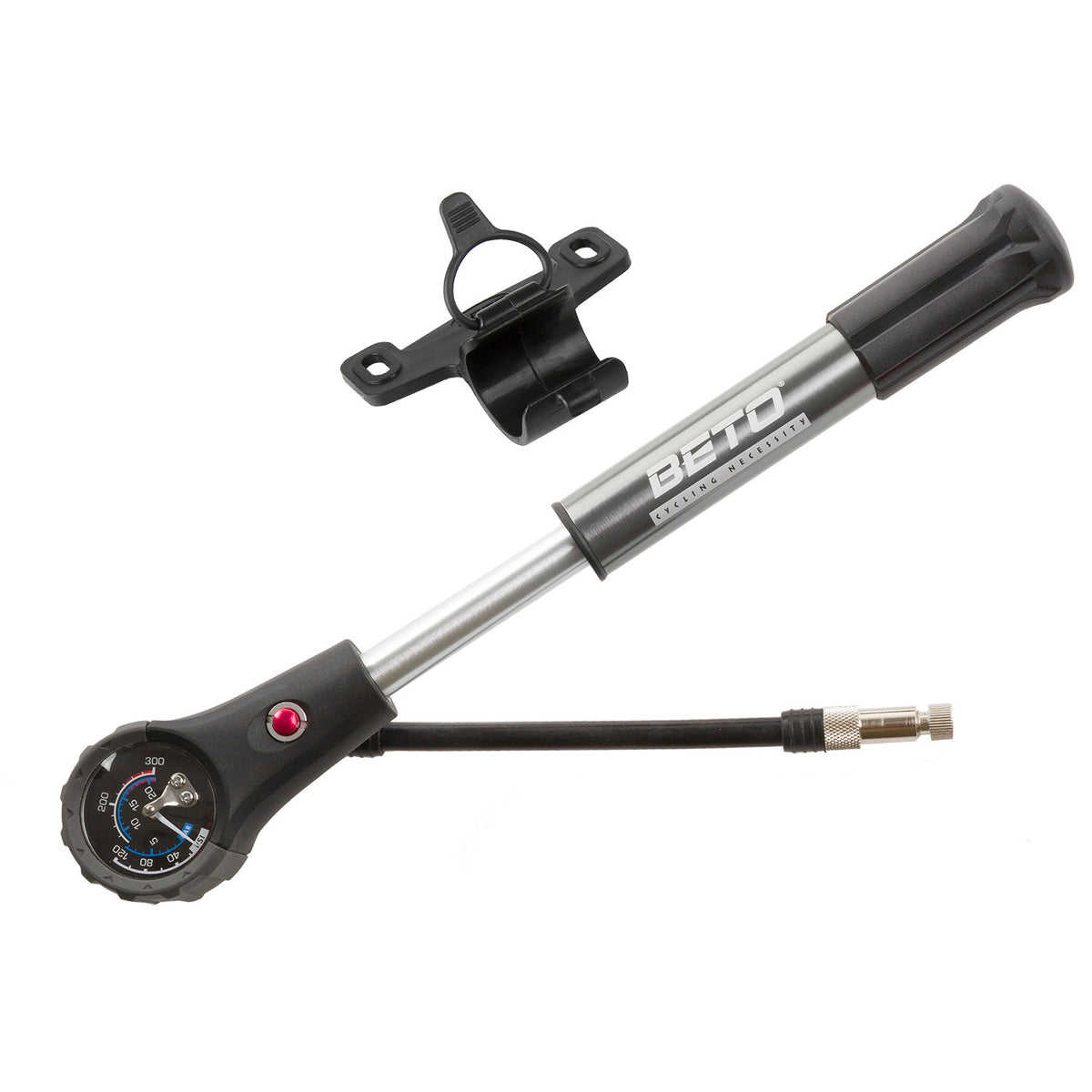 Beto-Stoßpumpe und Minipumpe 2-in-1 schwarzes Silber