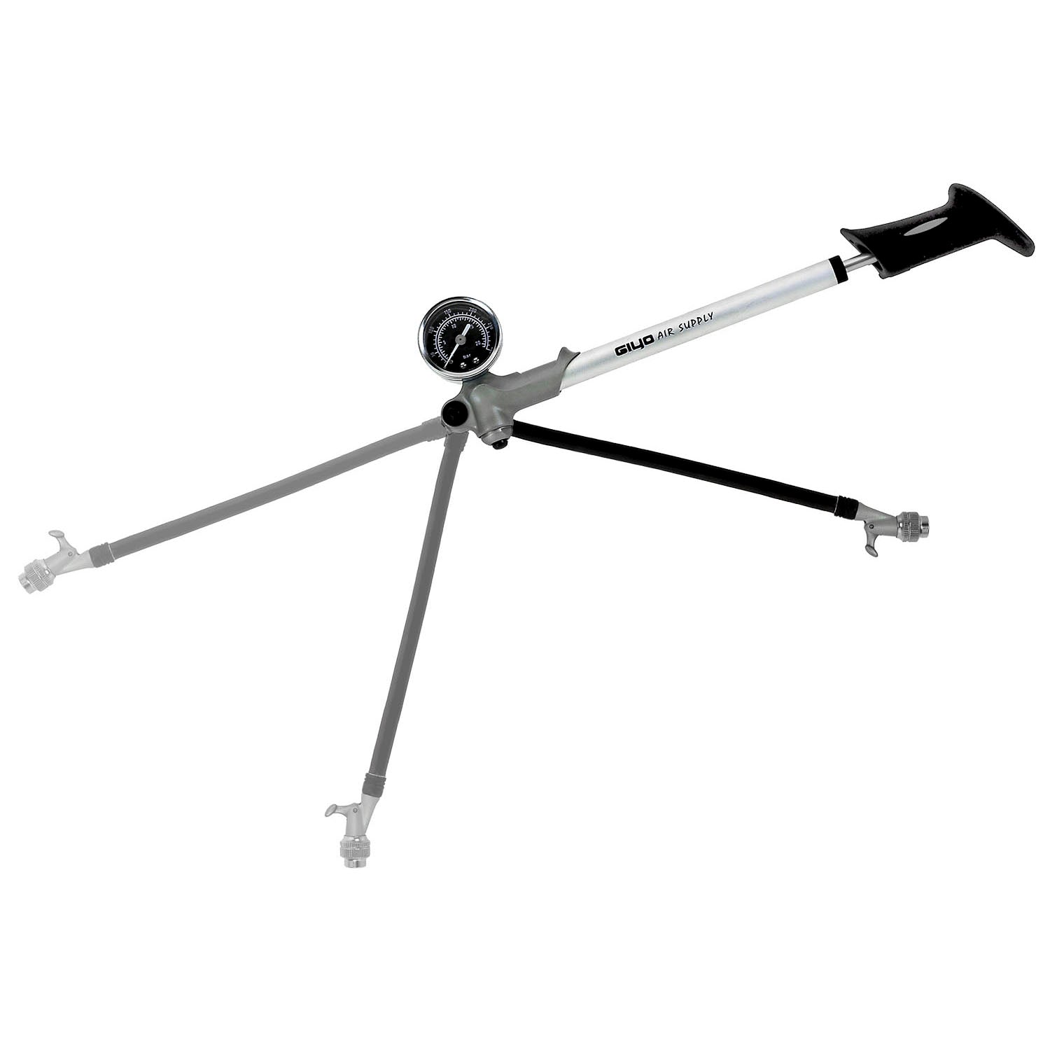 Giyo Federungspumpe mit Manometer 21 bar
