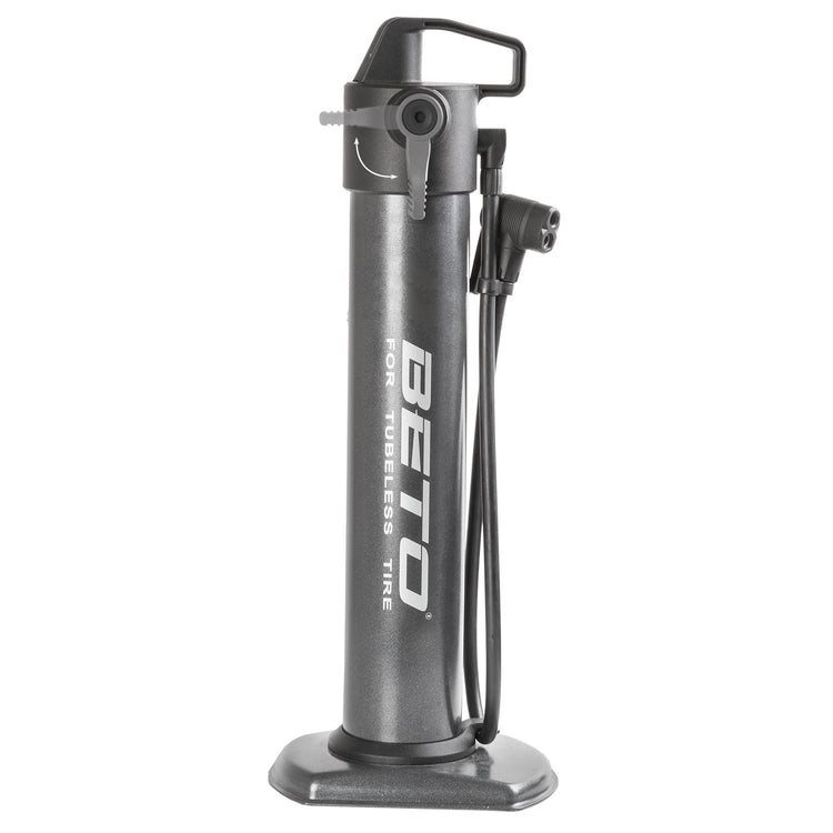 Fahrradpumpe universal (av,dv,fv) 13 Bar stahlgrau