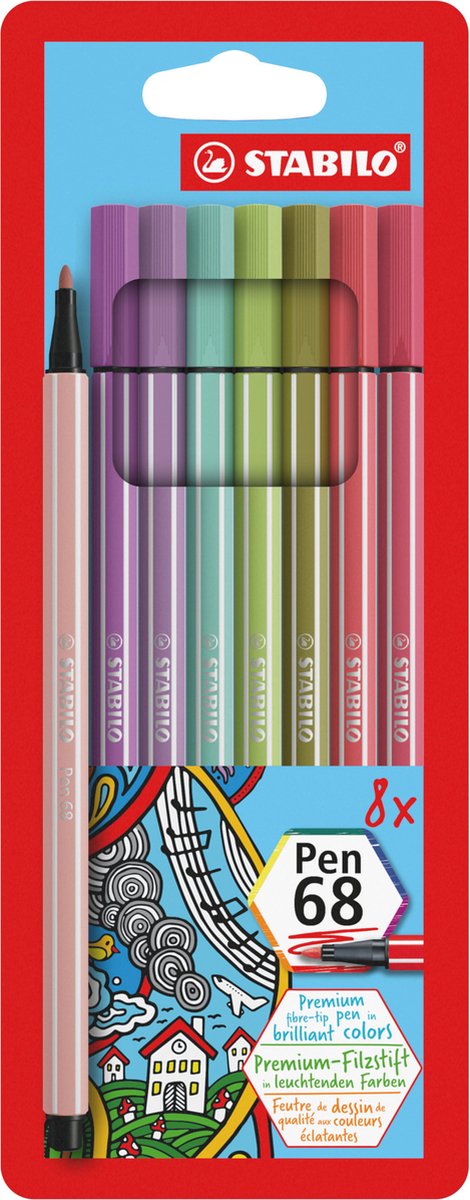 Stabilo Pen 68 Filzstifte, 8st.