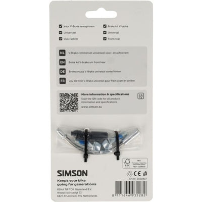 Simson V-Brake-Bremssatz als Vorder- und Hinterradbremse geeignet