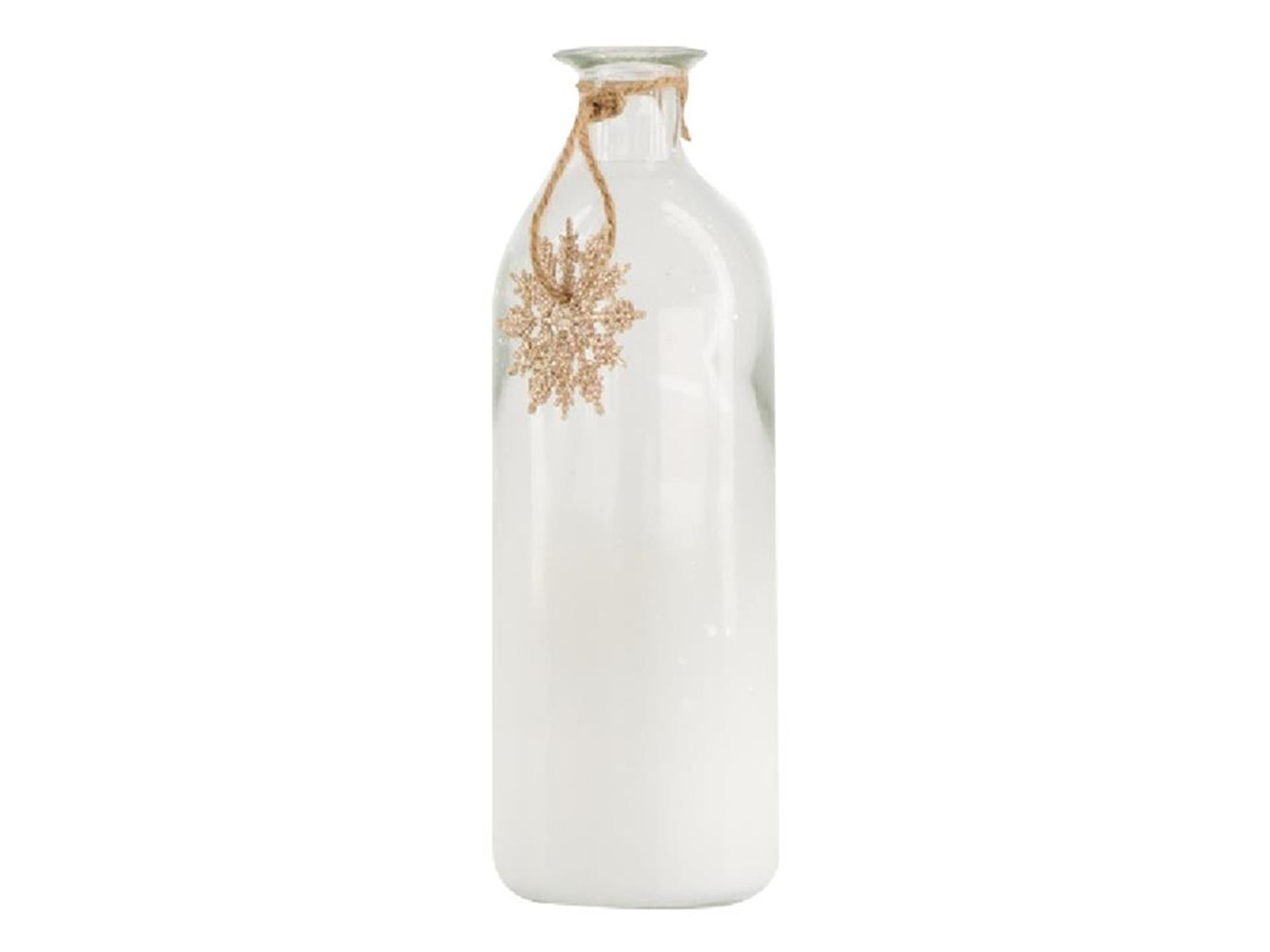 Dijk Natural Collections Glasflasche ø7x20,5cm mit Weihnachtsanhänger