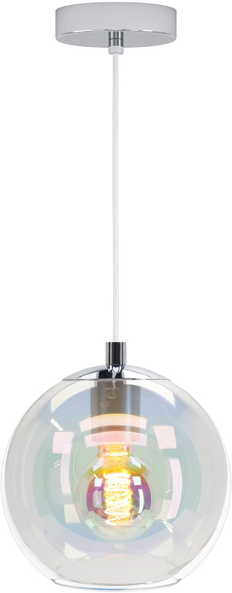 Eglo Ariscani 2 Hängelampe – E27 – ø 20 cm – chromfarbenes Glas