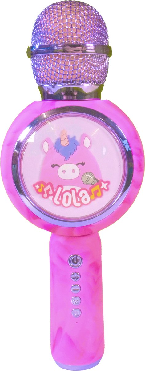 Otl Technologies Squishmallows – Lola – kabelloses Karaoke-Mikrofon für Kinder – beleuchtetes LED-Display – Lautsprecher – Sprachverzerrung