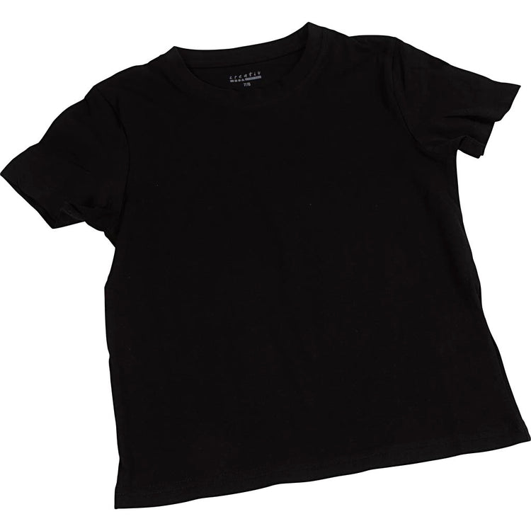 Creativ Firmen-T-Shirts, B: 40 cm, Größe 7-8 Jahre, Rundhalsausschnitt, 145 g, Schwarz, 1 Stück