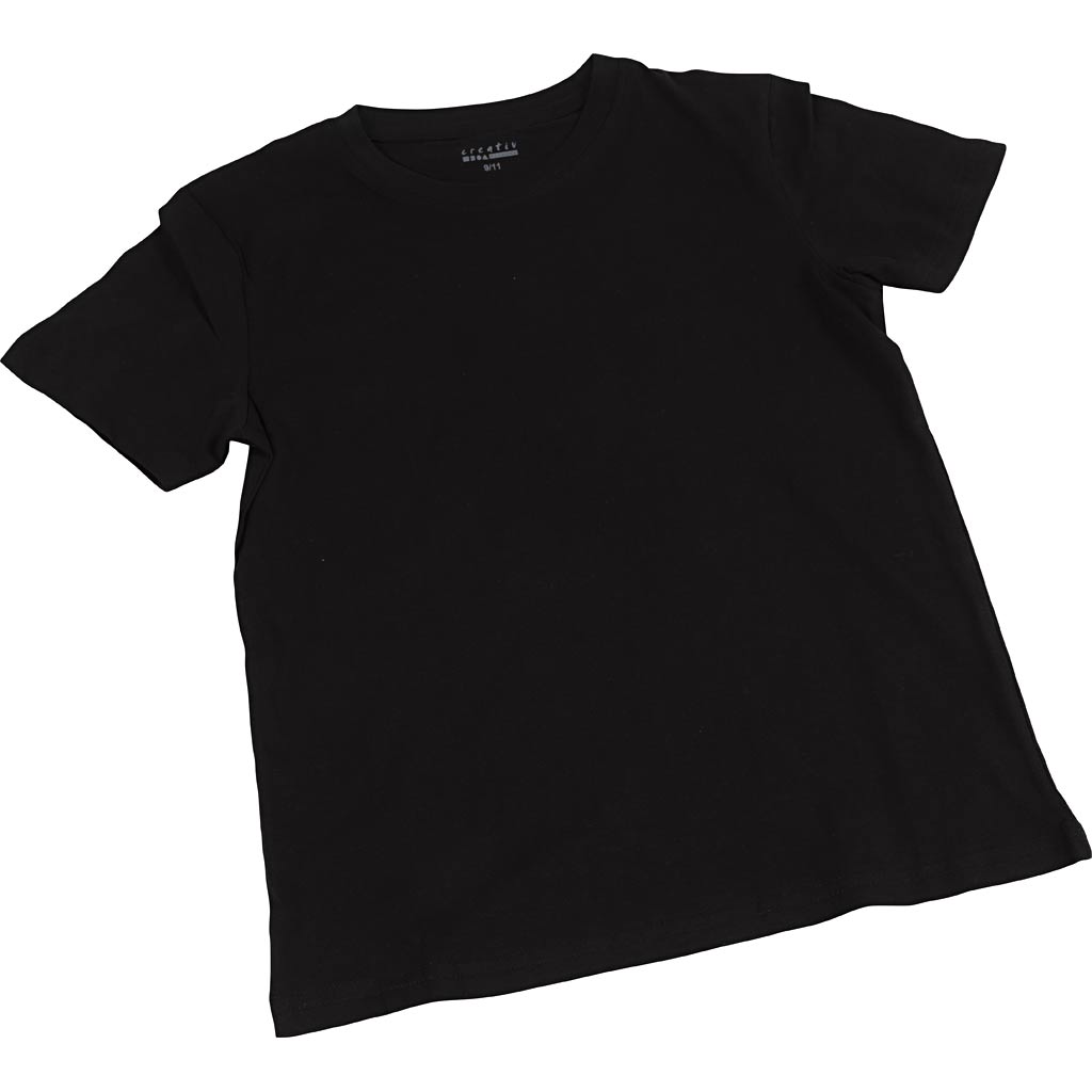 Creativ Firmen-T-Shirts, B: 42 cm, Größe 9-11 Jahre, Rundhalsausschnitt, 145 g, Schwarz, 1 Stück