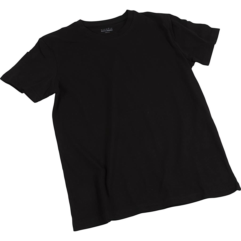 Creativ Firmen-T-Shirts, B: 44 cm, Größe 12-14 Jahre, Rundhalsausschnitt, 145 g, Schwarz, 1 Stück