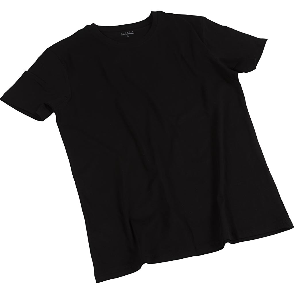 Creativ Firmen-T-Shirts, B: 48 cm, Größe Small, Rundhalsausschnitt, 145 g, Schwarz, 1 Stück
