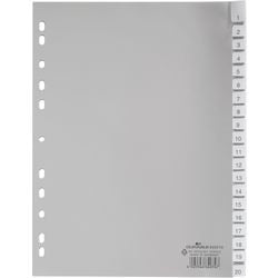 Tabs langlebig 6443 Polypropylen A4 230 x 297 mm grau 20 Tabs