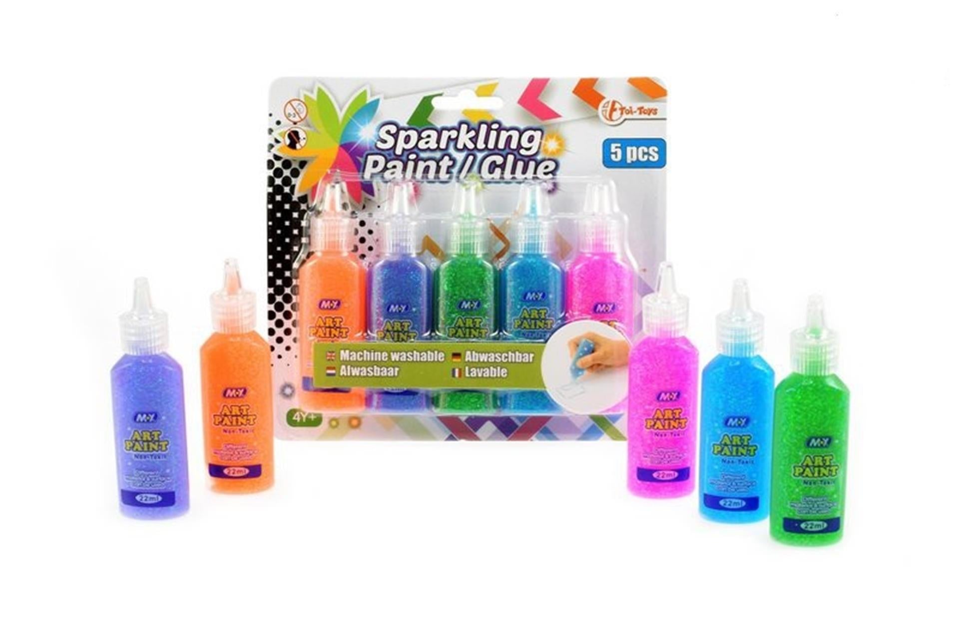 Toi-toys Toi Toys Glitzer-Farbkleber 5 Stück auf Karte