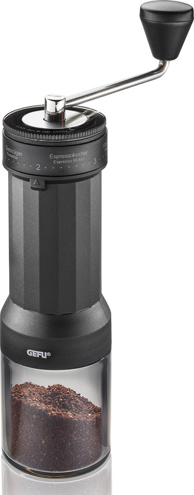 Gefu Loco Kaffeemühle – manuell – einstellbarer Mahlgrad – Keramikmahlwerk