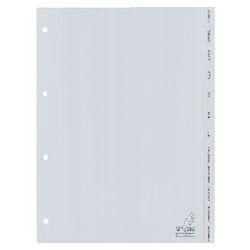 Tabs Kangaro PP G412J A4 120 Mikron grau 12 Teile Jan-Dez 4-Loch bedruckt