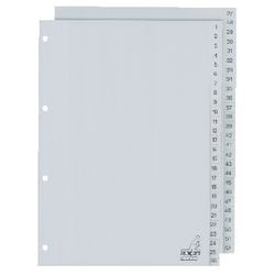Tabs Kangaro PP G452C A4 120 Mikron grau 2 Serie 1-52 4-Loch bedruckt