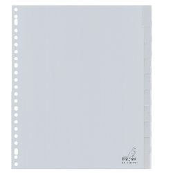 Tabs Kangaro G410FM-B PP A4 120 Mikron grau 10-teilig 23-Loch Fenster breit