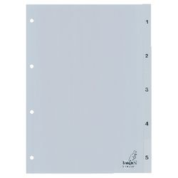 Tabs Kangaro G405C PP A4 120 Mikron grau 5-teilig 1-5 4-Loch bedruckt