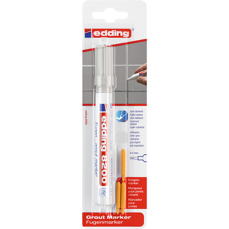 Edding 1006770 - e-8200 1 Fugenmarker grau | 5 Stück