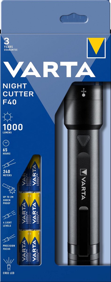 Varta Night Cutter F40 Akku-Taschenlampe LED 1000 lm 65 h 134 g