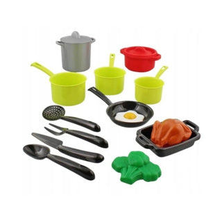 Pfanne Set mit Küchenwerkzeugen