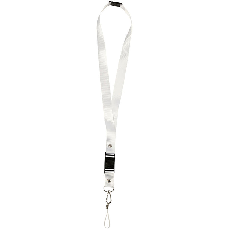 Creativ Firmen-Lanyard, L: 53 cm, B: 2 cm, weiß, 5 Stück 1 Box
