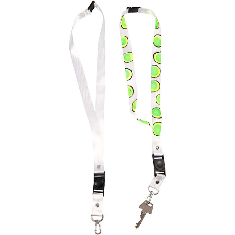 Creativ Firmen-Lanyard, L: 53 cm, B: 2 cm, weiß, 5 Stück 1 Box