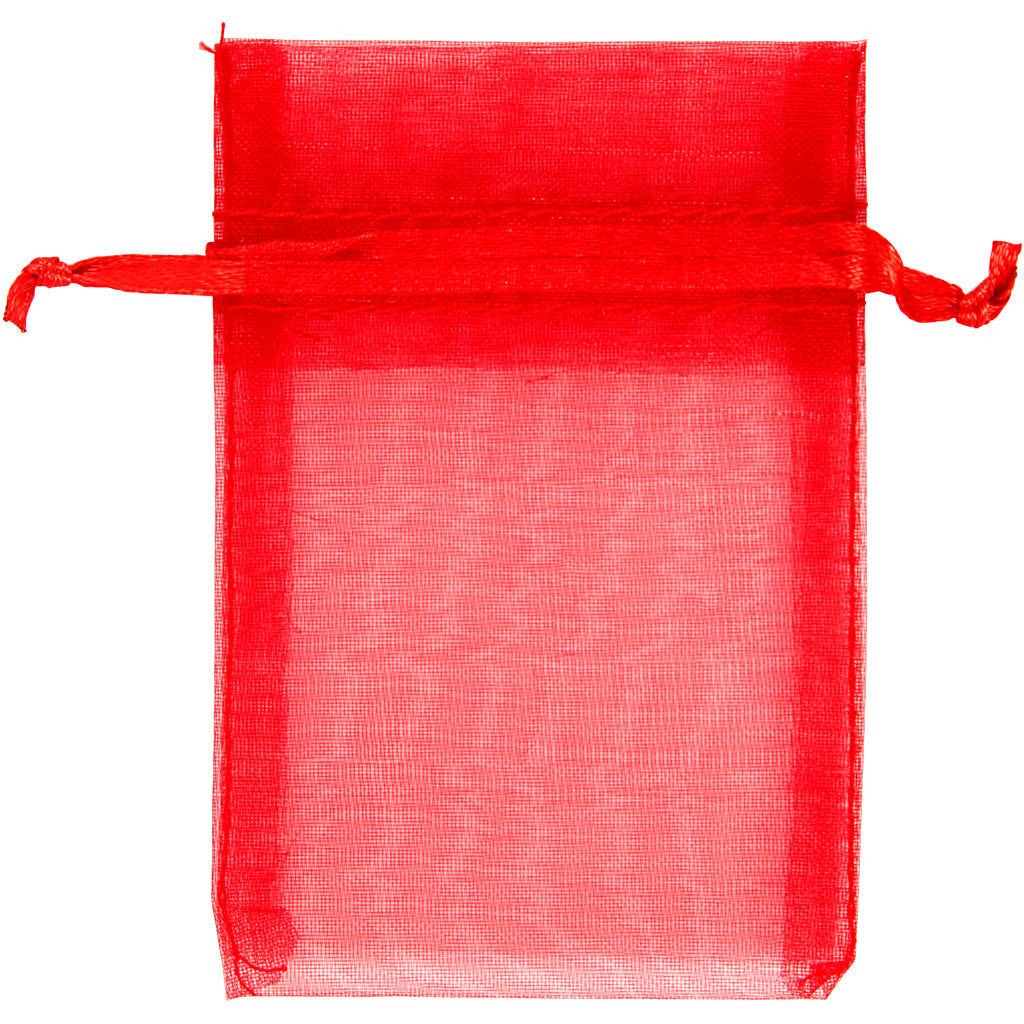 Creativ Company Organzasäckchen, Größe 7x10 cm, rot, 10 Stück, 1 Box