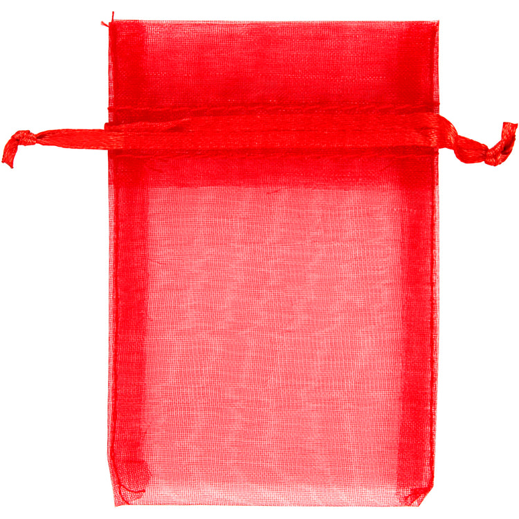 Creativ Company Organzasäckchen, Größe 7x10 cm, rot, 10 Stück, 1 Box